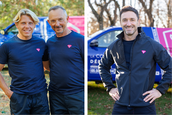 Portraits de Téva, Philippe et Frédéric, déboucheurs sur Bordeaux Métropole