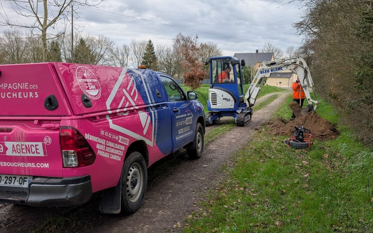 Intervention sur un débouchage de canalisation dans les Pyrennes Orientales
